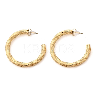 304 Stainless Steel Twist C-Shaped Stud Earrings EJEW-V016-09G-02-1