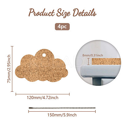 4Pcs Cork Pendant Decoration KEYC-PB0001-02C-1