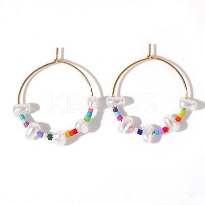 Mixed Rice Bead Vintage Imitation Pearl Earrings for Sophisticated Style DH7154-7-1