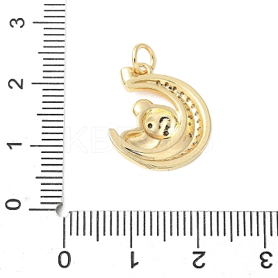 Brass Micro Pave Cubic Zirconia Pendants KK-D357-05B-G-1