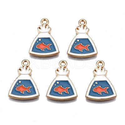 Eco-Friendly Alloy Enamel Pendants ENAM-T011-87-NR-1