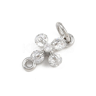 Brass Pave Clear Cubic Zirconia Cross Links KK-A269-57P-1