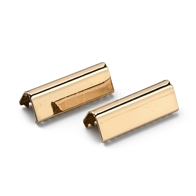 Brass Ribbon Crimp Ends KK-WH0046-34C-LG-1