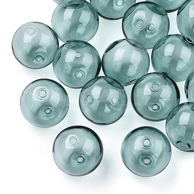 Transparent Blow High Borosilicate Glass Globe Beads GLAA-T003-09E-1