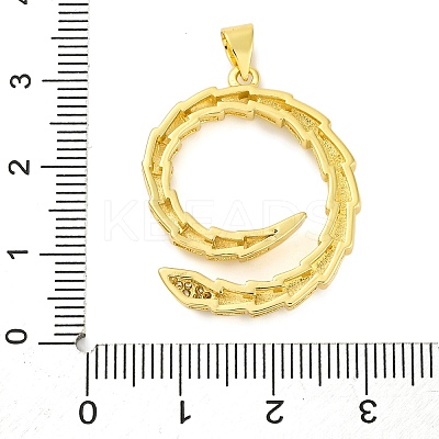 Rack Plating Brass Micro Pave Cubic Zirconia Pendants KK-M021-10G-1