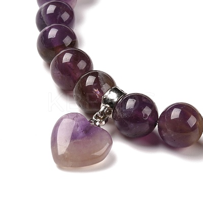 Natural Rhodonite Beads Charm Bracelets BJEW-K164-B09-1