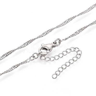 1.8MM Brass Singapore Chain Necklaces for Men Women NJEW-N057-02P-1