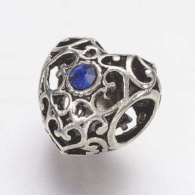 Tibetan Style Alloy Rhinestone European Beads PALLOY-F202-38I-1