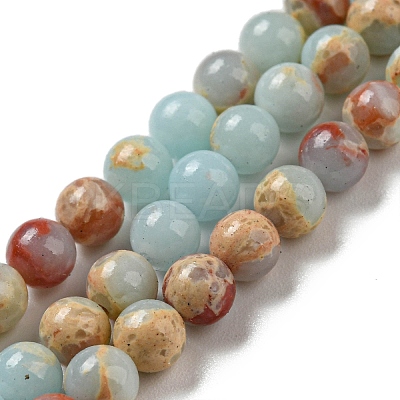 Synthetic Imperial Jasper Dyed Beads Strands G-D077-A01-02I-1