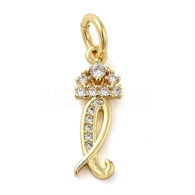 Brass Micro Pave Cubic Zirconia Pendants KK-M273-01G-L-1