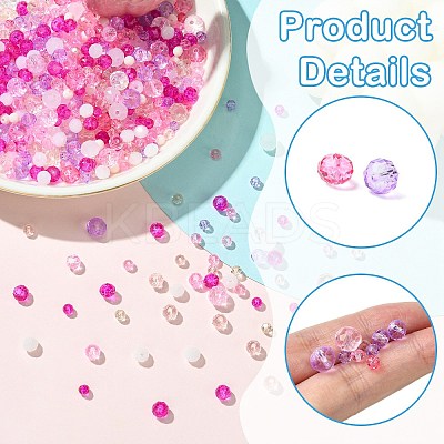 1000Pcs 3 Styles Glass Rondelle Beads GLAA-CJC0009-09D-1