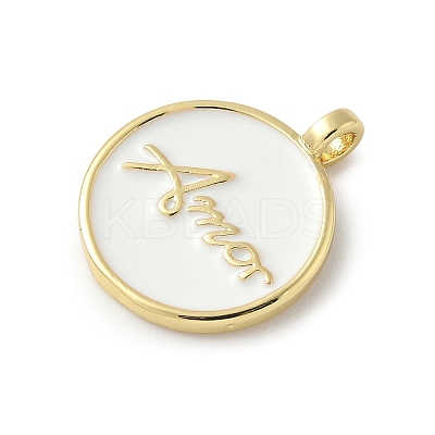 Brass Enamel Pendants KK-C110-26G-01-1