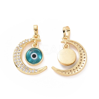 Brass Micro Pave Cubic Zirconia Pendants ZIRC-F136-06G-05-1