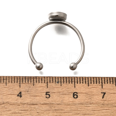 304 Stainless Steel Open Cuff Ring Components LS-STAS-M057-01B-P-1