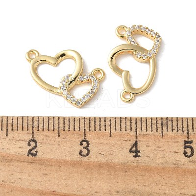 Brass Micro Pave Clear Cubic Zirconia Pendants KK-Q031-44G-02-1