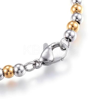 304 Stainless Steel Beaded Bracelets BJEW-G544-34A-1