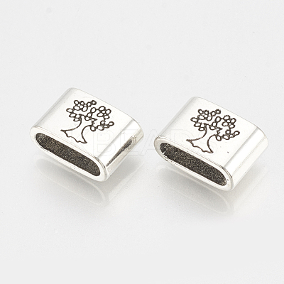 Tibetan Style Alloy Slide Charms TIBEB-N004-AS-LF-1