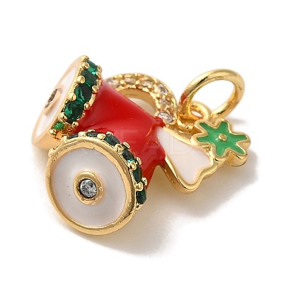Rack Plating Brass Micro Pave Cubic Zirconia Pendants KK-U027-08G-A-1