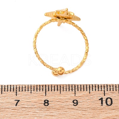 304 Stainless Steel Rhinestone Cuff Rings RJEW-D306-23G-1