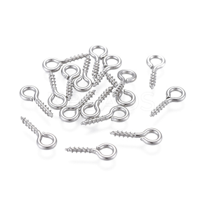 Tarnish Resistant 304 Stainless Steel Screw Eye Pin Peg Bails STAS-K171-52P-10x4mm-1