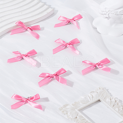 10Pcs Bowknot Polyester Alligator Hair Clips AJEW-LP0008-08C-1