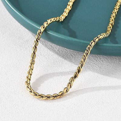 304 Stainless Steel Rope Chain Necklaces for Women NJEW-Q026-02G-1