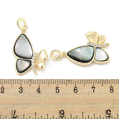 Brass Micro Pave Clear Cubic Zirconia Pendants KK-L211-019G-03-1