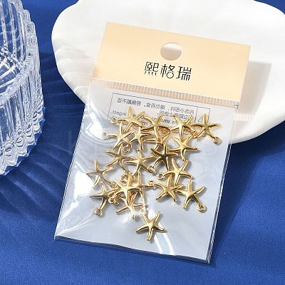 SHEGRACE Brass Starfish Charms XGR0169G-99G-1