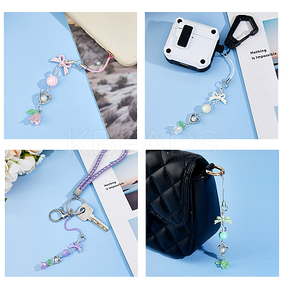 6Pcs 6 Colors Alloy with Plastic Mobile Straps AJEW-FH0005-71-1