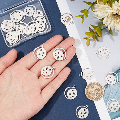 201 Stainless Steel Laser Cut Pendants STAS-UN0034-60-1