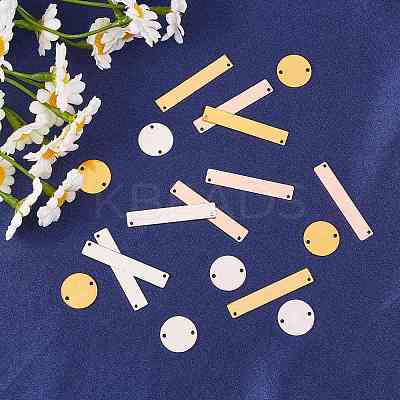 12Pcs 2 Style Brass Links and 8Pcs 2 Colors Brass Pendants KK-SZ0004-05-1