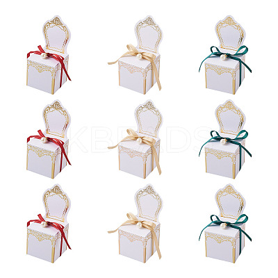 30 Sets 3 Colors Chair Shape Romantic Wedding Candy Box CON-FW0001-01-1