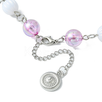 Alloy Leaf & Flower & Bowknot Pendant Necklace NJEW-FZ00007-1