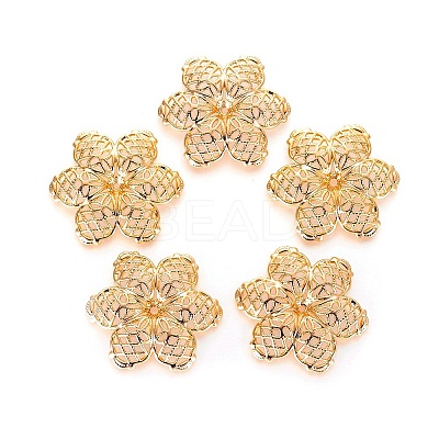 Brass Fancy Bead Caps X-KK-T038-109G-1