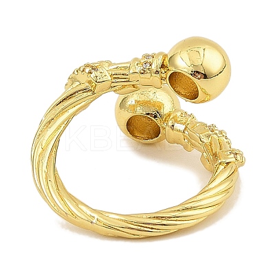 Adjustable Brass Micro Pave Cubic Zirconia Rings for Women RJEW-S392-12G-1