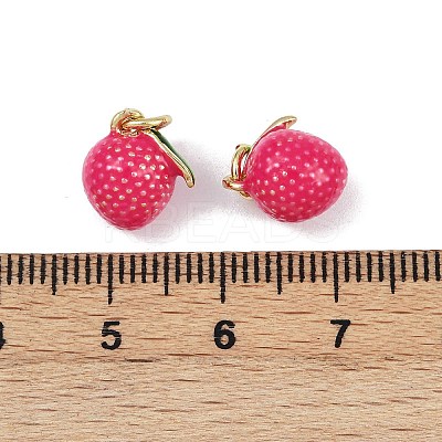 Brass Enamel Pendants KK-H072-18G-12-1