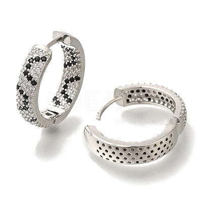 Rack Plating Brass Micro Pave Cubic Zirconia Hoop Earrings EJEW-H016-18P-1