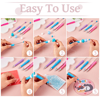 10Pcs 10 Colors ABS Plastic Nail Art Rhinestones Pickers Beadable Pens DIY-TA0014-97-1