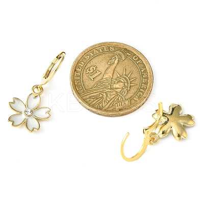 Alloy Enamel Flower Leverback Earrings EJEW-JE05574-1