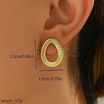 Geometric 201 Stainless Steel Stud Earrings for Women EX7341-3-1