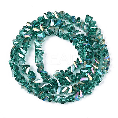 Electroplate Transparent Glass Beads Strands X-GLAA-N021-4mm-05-1