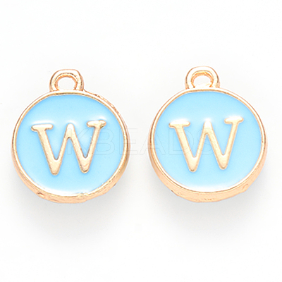 Golden Plated Alloy Enamel Charms ENAM-S118-04W-1