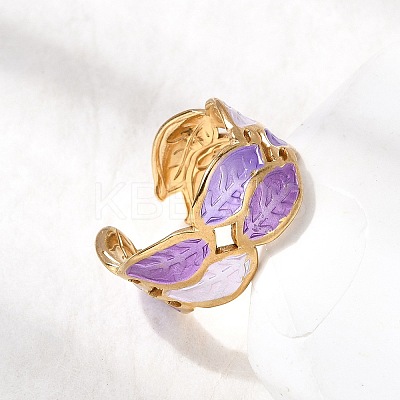 304 Stainless Steel Enamel Open Cuff Rings RJEW-L335-02A-G-1