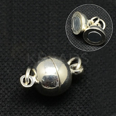 Brass Magnetic Clasps with Loops KK-MC022-S-NF-1