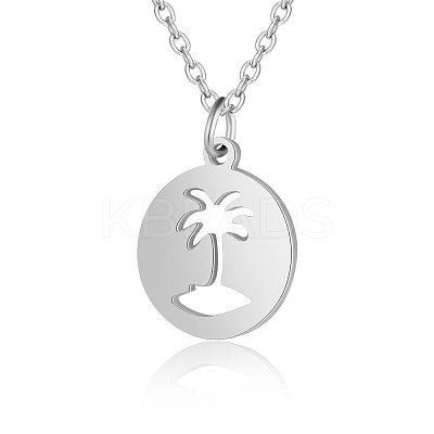 Non-Tarnish 201 Stainless Steel Pendant Necklaces NJEW-T009-JN133-40-1-1