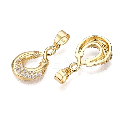 Brass Pendants with Cubic Zirconia KK-D536-13G-1