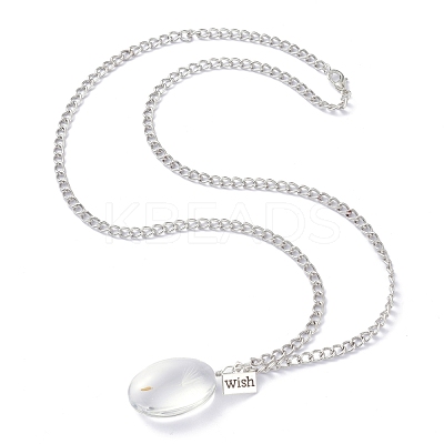 Dandelion Seed Wish Necklace for Teen Girl Women Gift NJEW-Z014-05P-1