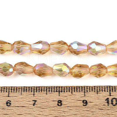 Transparent Electroplate Glass Beads Strands EGLA-N023-6x8mm-A05-1