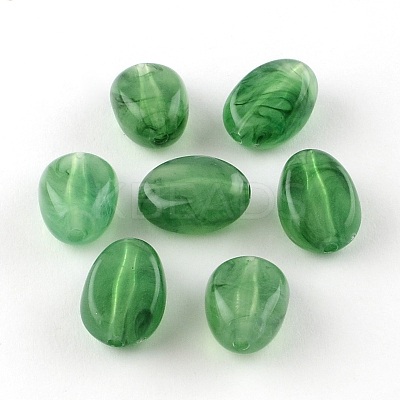 Oval Imitation Gemstone Acrylic Beads X-OACR-R052-08-1