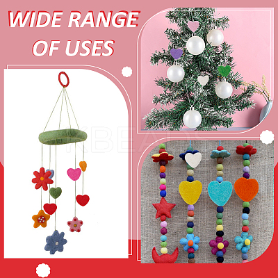 12Pcs 12 Colors Heart Handmade Wool Felt Ornament Accessories AJEW-WR0002-62-1